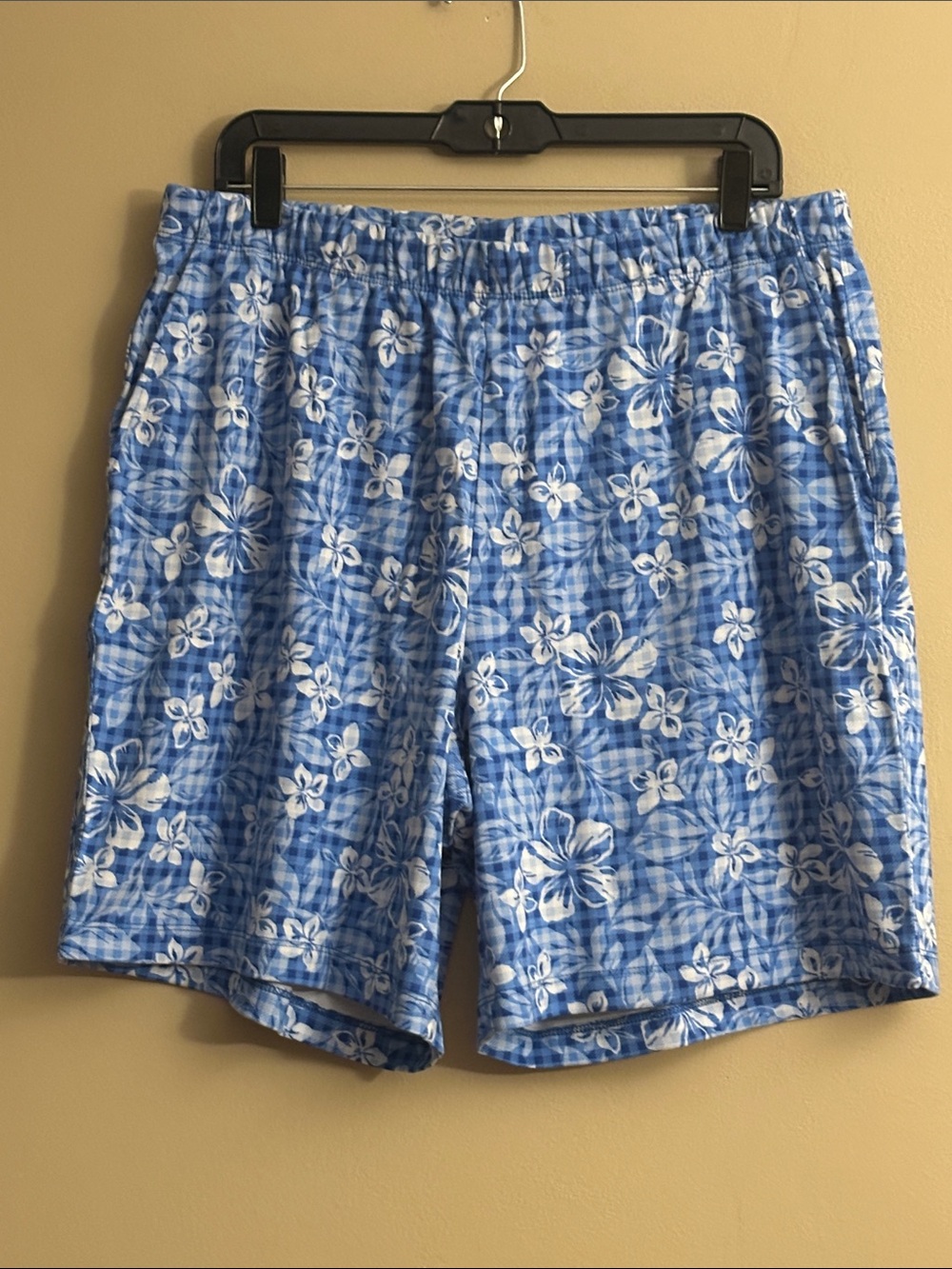 Blue Floral Pull On Shorts